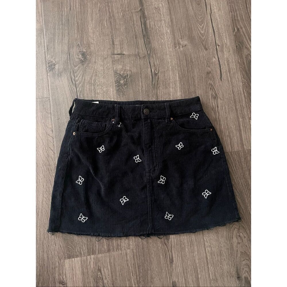 PacSun Embroidered Butterfly Cotton Corduroy Skirt size 27